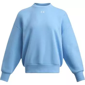Under Armour Rival Loose Crew Neck Long Sleeve Sweatshirt Women tops Sky-Blue 1386463-465 M
