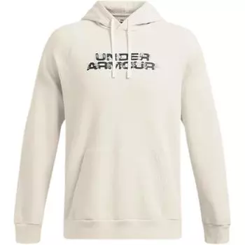 Under Armour Rival Loose Fit Hooded Sweatshirt Men Sweatshirts Peak-White Black 1389428-110 XL