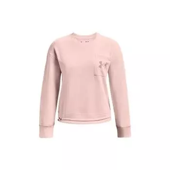 Under Armour Rival Mesh Пуловер с капюшоном на флисовой подкладке и передним карманом Женские толстовки розового цвета 1365847-685 L