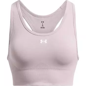 Under Armour Rival Mid Fashion Soft Skin-Fit Pullover Sports Bra Женское нижнее белье Серый Фиолетовый 1384419-015 XL