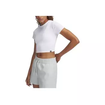 Under Armour Rival Rib Comfortable Fashion Simple Short Sleeve Regular T-Shirt Women Tops White 6000264-100 XL