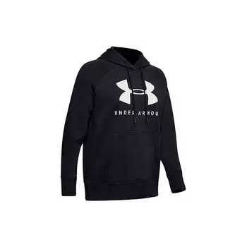 Under Armour Rival Sportstyle большой логотип принтованный флисовый худи женские толстовки черные 1348550-001 M