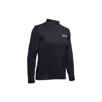 Under Armour Rival Terry однотонная повседневная спортивная толстовка с воротником-стойкой, женские толстовки с капюшоном, черная 1355528-001 XS