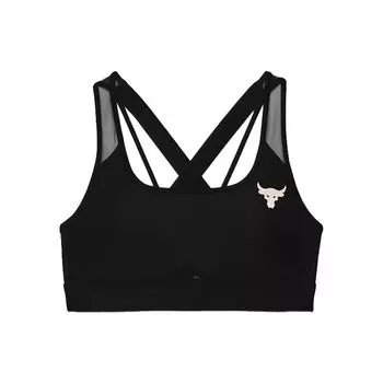 Under Armour Rock Solid Logo Средняя поддержка спортивный бюстгальтер женское нижнее белье черный 1361066-001 S