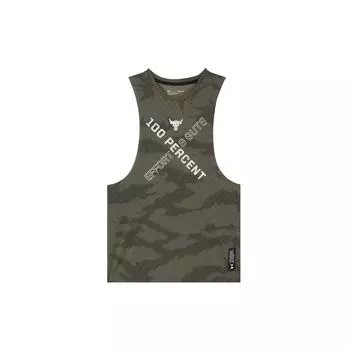 Under Armour Rock Tank Letter Print Sports Fitness Training Удобный дышащий жилет для мужчин, топы, зеленый 1370488-310 M