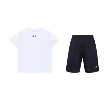 Under Armour Round Neck Short Sleeve T-Shirt Training Shorts Casual Sports Set Men sets 21500201-001+21500513-100 S