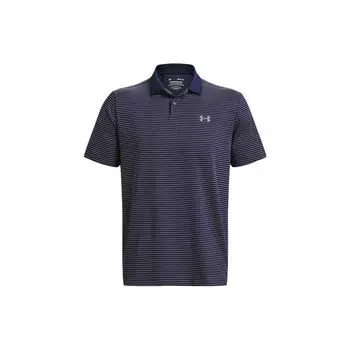 Under Armour Рубашка поло Slim Fit в полоску с коротким рукавом, мужская, темно-синяя 1377376-410 XL