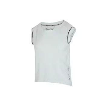 Under Armour Run Anywhere Casual Breathable Solid Color Letter Sleeveless Tank Top Women tops Sky-Blue 1356220-403 M