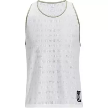 Under Armour Run Everywhere Solid Running Sports Comfortable Tank Top Men Tops White 1379292-100