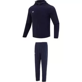Under Armour Running Hooded Jacket Outdoor Fitness Straight Leg Long Pants Casual Sports Suit Men Sportswear 23600303-409+23600703-409 M