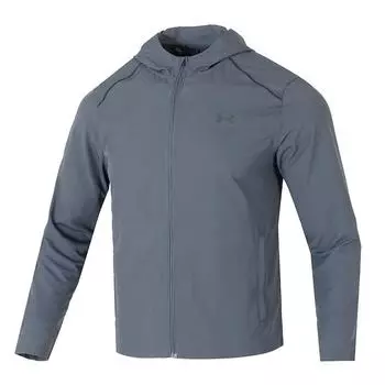 Under Armour Running Quick-Dry Breathable Fitness Training Fashion Sports Jacket Men Jacket Gray 1376795-026 L