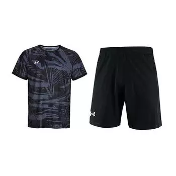Under Armour Running Solid Color Loose Fit Short Sleeve Top And Shorts Casual Sports Set Unisex sets 25500516-001+22500214-001