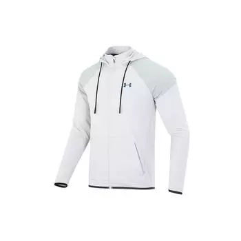 Under Armour Rush All Purpose Fz Logo Printed Drawstring Hooded Zip Jacket Men Jackets Gray 1373719-592 S