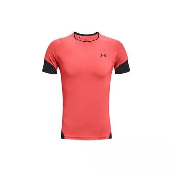 Under Armour Rush Color Block Logo Crew Neck Casual Sports T-Shirt Men Tops Red 1356796-690 XL