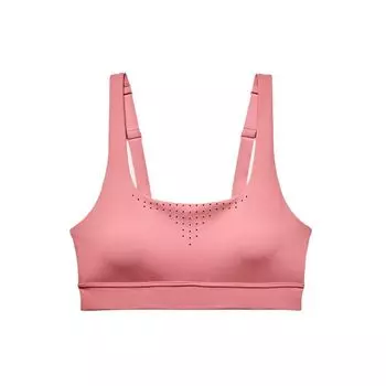 Under Armour Rush Logo Solid Color Training Medium Intensity Sports Tank Top Women tops Pink 1361028-663 S