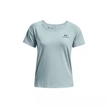 Under Armour Rush Logo Training Повседневная футболка с круглым вырезом и коротким рукавом для женщин, топы, синяя 1365683-478 XL