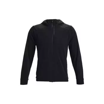Under Armour Rush Series однотонная флисовая куртка с капюшоном на молнии, мужская верхняя одежда, черная 1366178-001 L