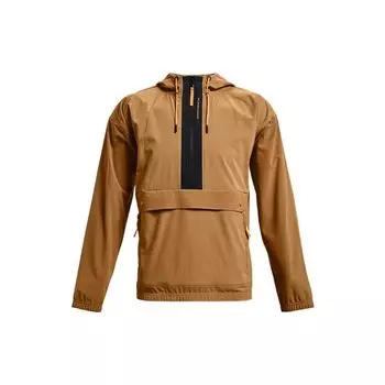 Under Armour Rush Series Popover Тканая тренировочная куртка с капюшоном на молнии на пол-молнии Мужская верхняя одежда Коричневый 1366188-277 L