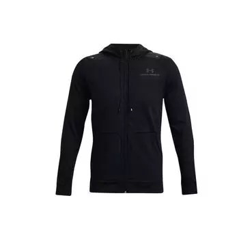Under Armour Rush Series Универсальная спортивная куртка с капюшоном и принтом логотипа, мужские куртки, черная 1367770-001 S