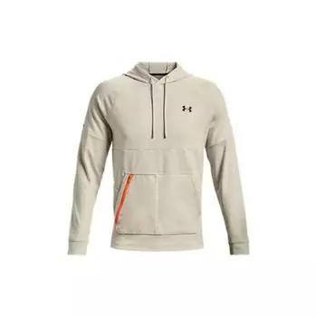 Under Armour Rush Solid Logo Print Drawstring Hoodie Men Hoodies Brown 1370450-279 S