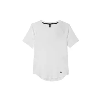 Under Armour Rush Solid Mesh Training футболка с коротким рукавом реглан женские топы белые 1379963-100 S
