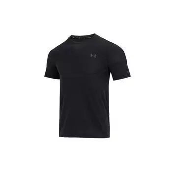 Under Armour Rush Training Спорт Фитнес Бег Быстросохнущий пуловер с круглым вырезом Футболка с короткими рукавами Мужские топы Черный 1376781-001 M