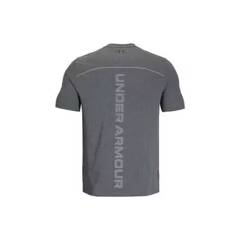 Футболка Under Armour Rush Vanish Elite American Vintage с круглым вырезом и короткими рукавами, с принтом букв на спине, мужские топы цвета Rhino-Gray 1382799-025 S
