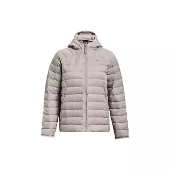 Under Armour с логотипом и принтом на молнии, однотонный пуховик с капюшоном, женская верхняя одежда, серый 1372648-592 XS