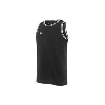 Under Armour С принтом логотипа свободная вязка спортивная быстросохнущая повседневная дышащая майка унисекс топы черные 21500101-001 M