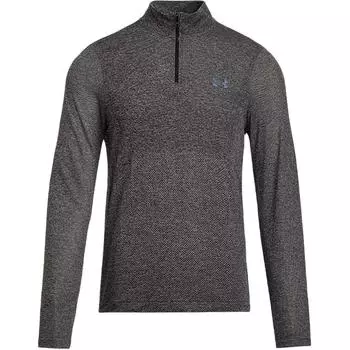 Under Armour Seamless Stride Half High Neck Solid Color Comfortable Casual Moisture Wicking Long Sleeve T-Shirt Men Tops Dawn-Gray Pink 1378168-009 L