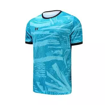 Under Armour Серия для спорта на открытом воздухе Тренировочная Беговая Фитнес Футболка с коротким рукавом Свободного кроя Мужская Топы Осенне-голубой 25500516-438 L