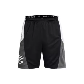 Under Armour Шорты Curry Splash с буквенным принтом и завязками на средней посадке, облегающие повседневные шорты для мужчин, черные 1380327-002 L