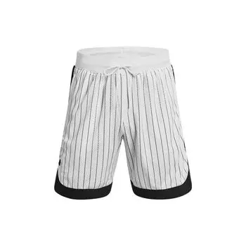 Under Armour Шорты для баскетбола Curry Striped с эластичной талией и шнурком, мужские шорты, белые 1374627-100 L
