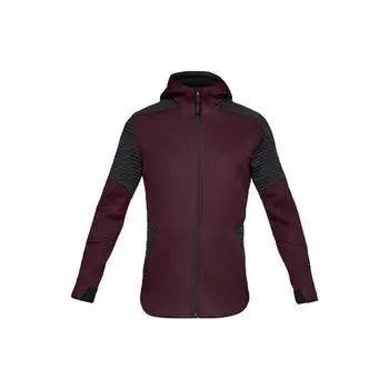 Under Armour Solid Color Brand Logo Fleece Breathable Zip-Up Hoodie Jacket Men jackets Red 1320705-600 L