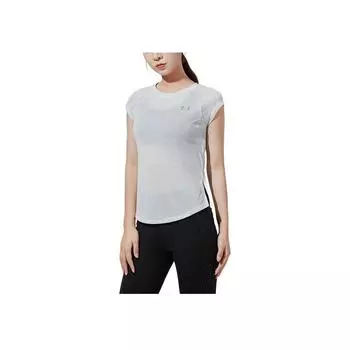 Under Armour Solid Color Breathable Sports Fitness Short Sleeve Raglan T-Shirt Women Tops Gray 1350070-014 M