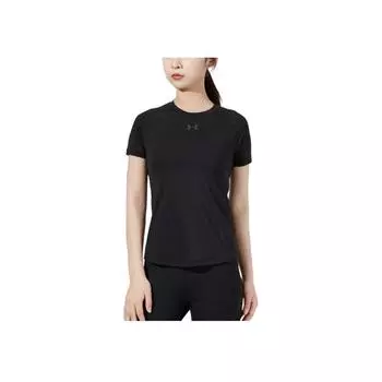 Under Armour Solid Color Comfortable Breathable Casual Short Sleeve Raglan T-Shirt Women Tops Black 1357912-001 S