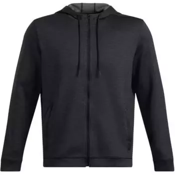 Under Armour Solid Color Comfortable Hooded Versatile Zip-Up Long Sleeve Cardigan Sweatshirt Men Outerwear Black 1387907-001 L