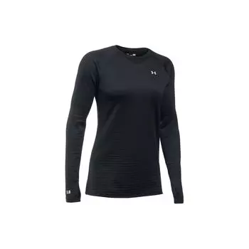 Under Armour Solid Color Crew Neck Pullover Raglan Long Sleeve T-Shirt Women Tops Black 1280941-001 M