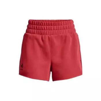 Under Armour Solid Color Elastic Waist Cotton Sports Shorts Women shorts Chakra-Red 1378652-638 XL