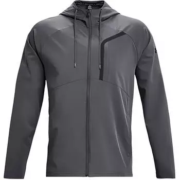 Under Armour Solid Color Full Zip Hooded Versatile Breathable Running Training Long Sleeve Jacket Men jackets Gray 1376967-012 XL