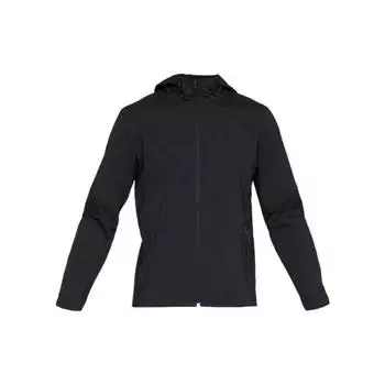 Under Armour Solid Color Hooded Zip Jacket Men Jackets Black 1320950-001 S