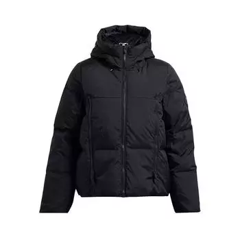 Under Armour Solid Color Hooded Zipper Long Sleeve Down Jacket Women outerwear Black 1384645-001 S