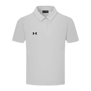Under Armour Solid Color Logo Casual Sports Breathable Quick-Dry Short Sleeve Polo Shirt Unisex polo shirts Light-Gray 25500504-009 XS