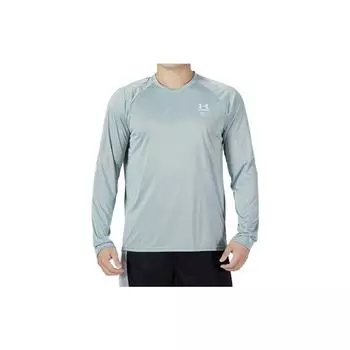 Under Armour Solid Color Logo Print Crew Neck Long Sleeve T-Shirt Men tops Blue 1370414-781 XXL