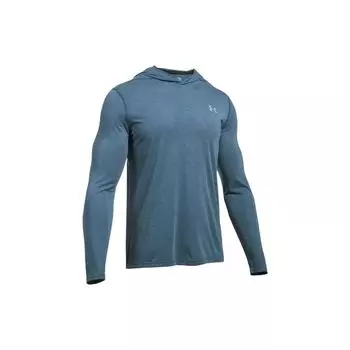 Under Armour Solid Color Logo Print Long Sleeve Hoodie Men hoodies Blue 1289606-997 L