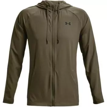 Under Armour Solid Color Logo Спортивная повседневная куртка с капюшоном Мужская куртка Зеленая 1370499-361