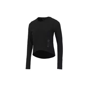 Under Armour Solid Color Long Sleeve Running T-Shirt Women tops Black 1359797-001 M
