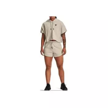 Under Armour Solid Color Low Waist Sports Shorts Women shorts Light-Gray 1371371-279 M