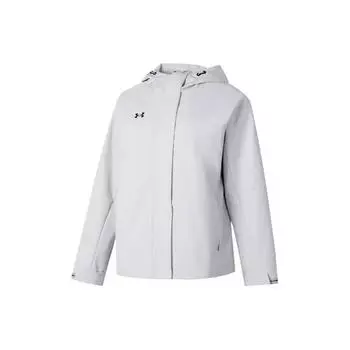 Under Armour Solid Color Outdoor Training Fitness Woven Hooded Jacket Women Jackets Gray 23600402-009 L
