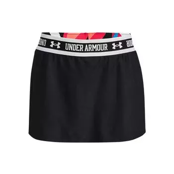 Under Armour Solid Color Printed Belted Skirt Shorts Women bottoms Black 1371079-001 M